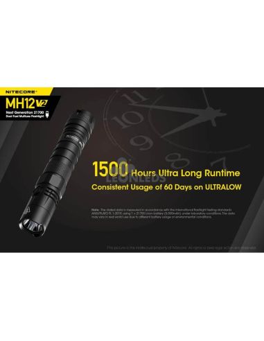 1500 horas autonomía Linterna LED 1200Lm MH12 Recargable Nitecore | LeónLeds Iluminación