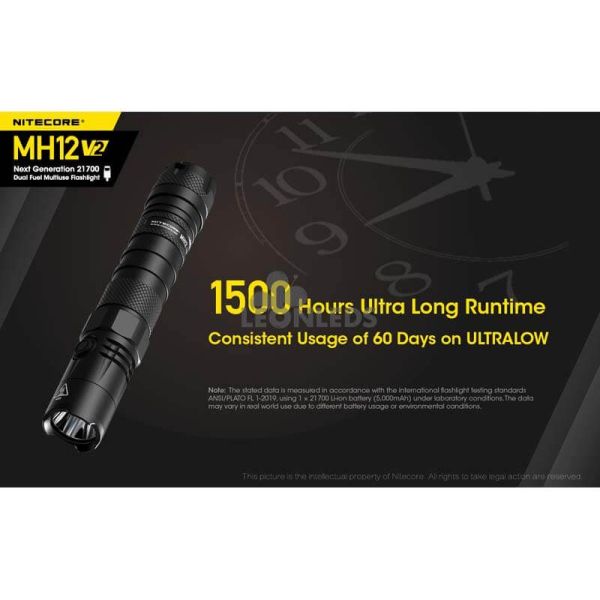 1500 horas autonomía Linterna LED 1200Lm MH12 Recargable Nitecore | LeónLeds Iluminación