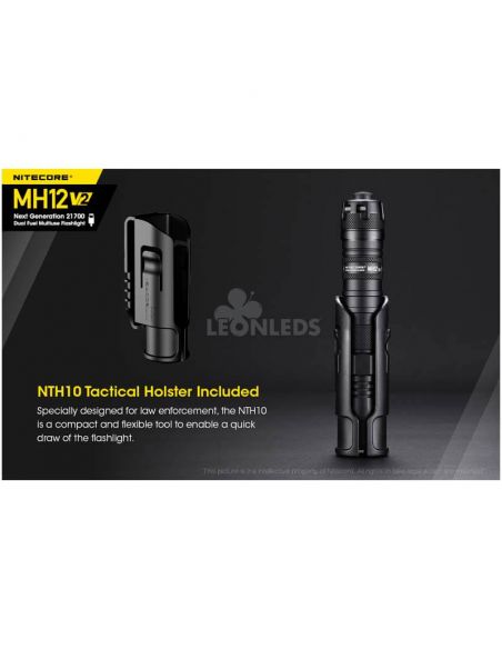 sujeción táctica incluida Linterna LED 1200Lm MH12 Recargable Nitecore | LeónLeds Iluminación