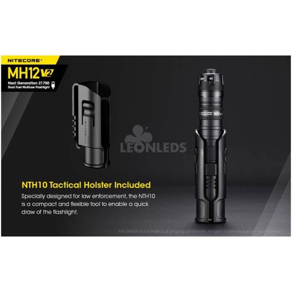 sujeción táctica incluida Linterna LED 1200Lm MH12 Recargable Nitecore | LeónLeds Iluminación