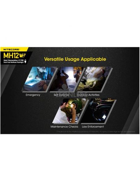 uso versatil Linterna LED 1200Lm MH12 Recargable Nitecore | LeónLeds Iluminación