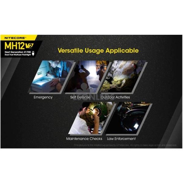 uso versatil Linterna LED 1200Lm MH12 Recargable Nitecore | LeónLeds Iluminación