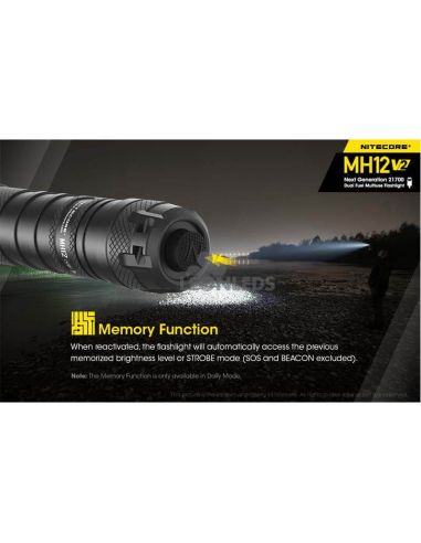función de memoria Linterna LED 1200Lm MH12 Recargable Nitecore | LeónLeds Iluminación