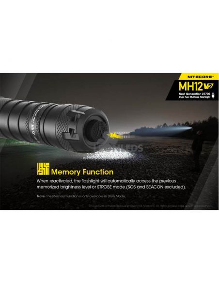 función de memoria Linterna LED 1200Lm MH12 Recargable Nitecore | LeónLeds Iluminación