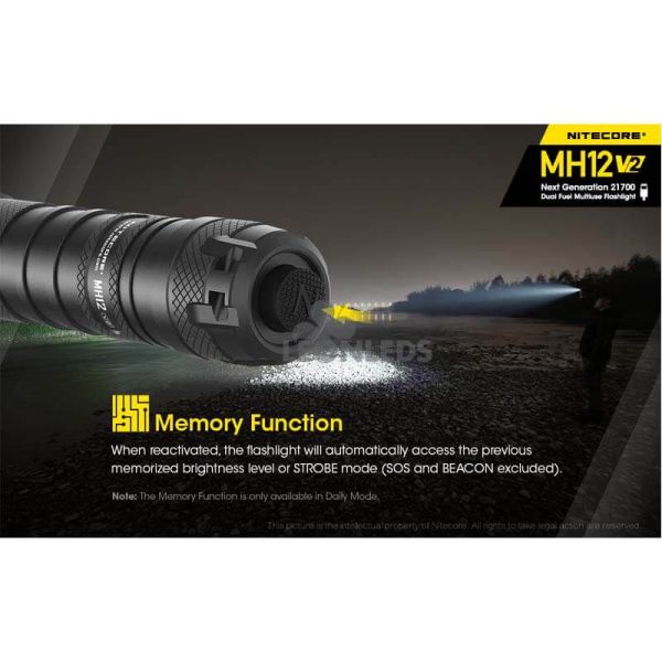 función de memoria Linterna LED 1200Lm MH12 Recargable Nitecore | LeónLeds Iluminación