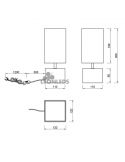 Dimensiones Lámpara de mesa de madera y blanac Woody Trio Lighting | LeonLeds