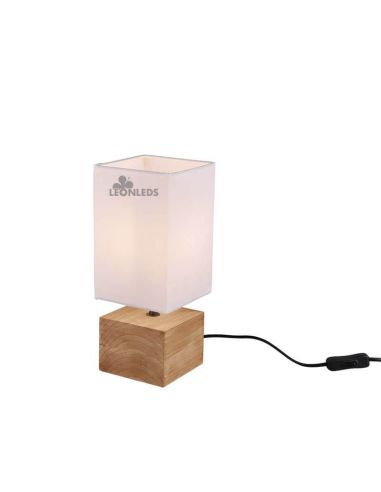 Lámpara de mesa de madera y blanac Woody Trio Lighting | LeonLeds