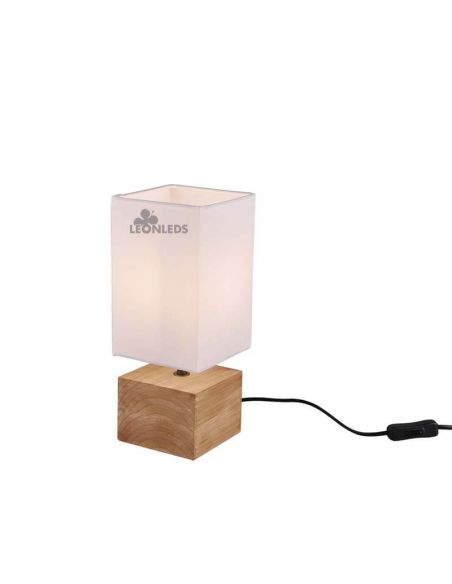 Lámpara de mesa de madera y blanac Woody Trio Lighting | LeonLeds