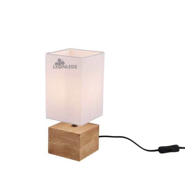 Lámpara de mesa de madera y blanac Woody Trio Lighting | LeonLeds