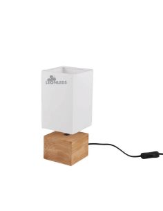 Lámpara de mesa de madera y blanac Woody Trio Lighting | LeonLeds