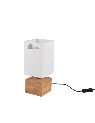 Lámpara de mesa de madera y blanac Woody Trio Lighting | LeonLeds