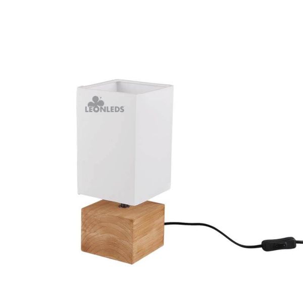 Lámpara de mesa de madera y blanac Woody Trio Lighting | LeonLeds