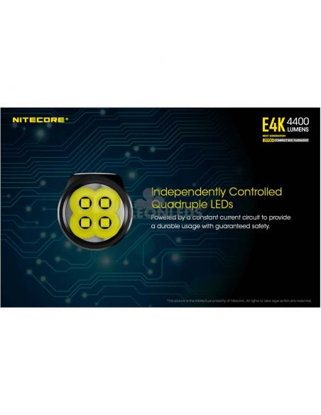 Mão Tocha 4 LEDs de alta potência E4K quatro LEDS independentes Nitecore | Leon Iluminação LED