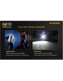 Lampe torche à main 4 LED haute puissance E4K mode tactique et mode quotidien Nitecore | Éclairage LeonLeds