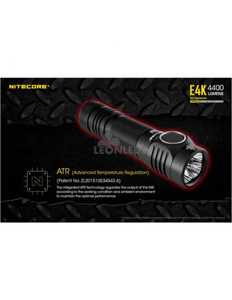 Mão Tocha 4 LEDs Alta Potência E4K regulação de temperatura avançada Nitecore | Leon Iluminação LED
