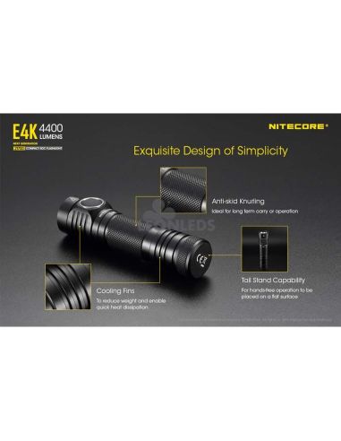 Lanterna de mão 4 LEDs de alta potência E4K design simples e funcional Nitecore | Leon Iluminação LED