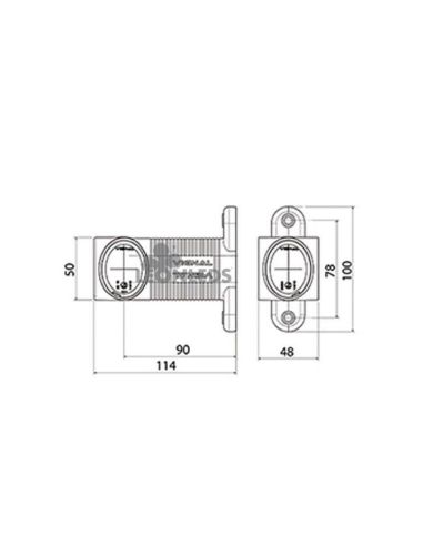 Dimensions DX LED ARD largeur feu arrière LED avec connecteur D13875 Benalu | leonleds