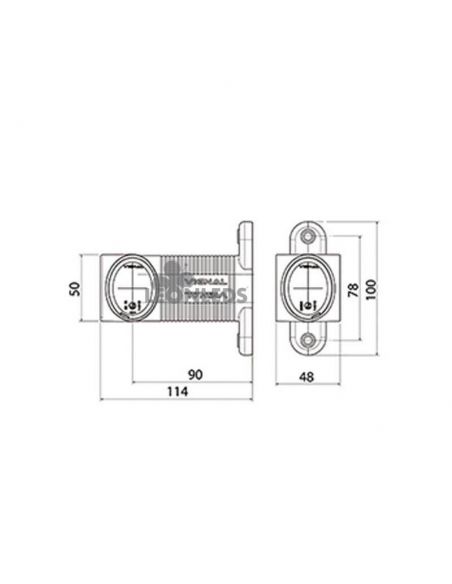 Dimensões DX LED ARD largura traseira LED light com conector D13875 Benalu | leonleds