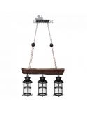 Lámpara de techo Rustica 3 pantallas Cortijo Fabrilamp | LeonLeds Iluminación