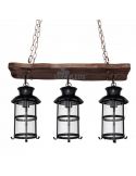 Lámpara de techo Rustica 3 pantallas Cortijo Fabrilamp | LeonLeds Iluminación