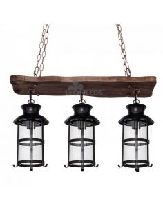 Lámpara de techo Rustica 3 pantallas Cortijo Fabrilamp | LeonLeds Iluminación 2