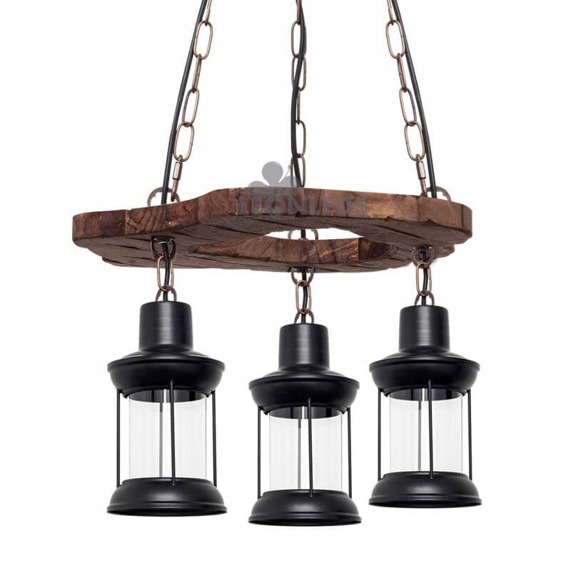 Colgante de madera Rustica Cortijo | LeonLeds.com