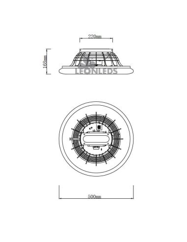 Dimensiones Ventilador Plafón LED blanco Stralsund R62522187 | LeonLeds Iluminación