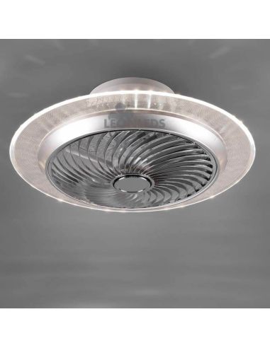 Ventilador Plafón LED Cromado Narvik Trio Lighting | LeonLeds Iluminación