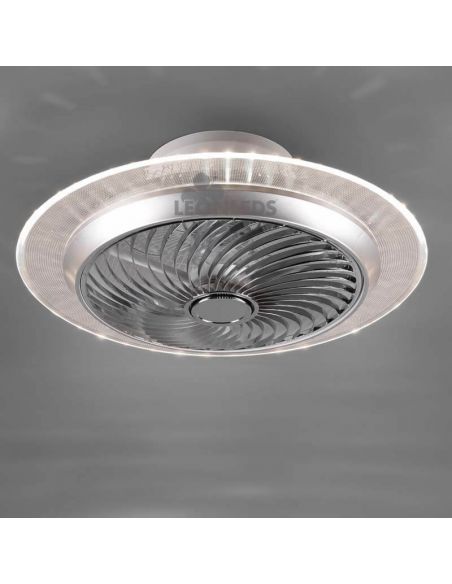 Ventilador Plafón LED Cromado Narvik Trio Lighting | LeonLeds Iluminación