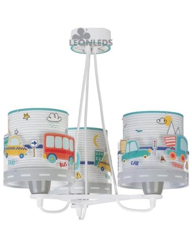 Lámpara de techo infantil 3 luces Baby Travel 61687 | LeonLeds.com