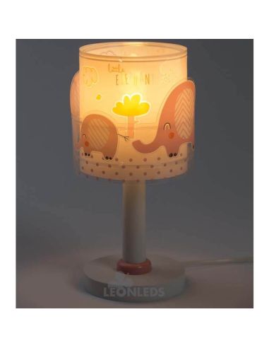 Lámpara de mesa para bebe con elefantes Little Elephant 61331S Dalber | LeonLeds