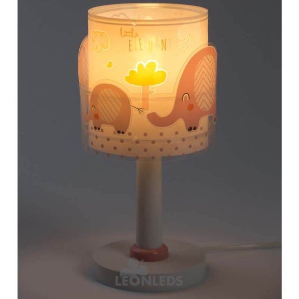 Lámpara de mesa para bebe con elefantes Little Elephant 61331S Dalber | LeonLeds