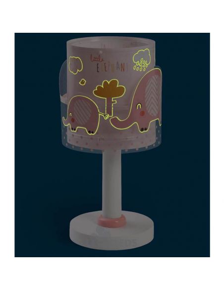 Lámpara de mesa para bebe con elefantes Little Elephant 61331S Dalber | LeonLeds