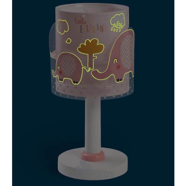 Lámpara de mesa para bebe con elefantes Little Elephant 61331S Dalber | LeonLeds