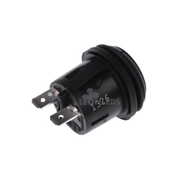 Interruptor negro IP65 para instalar en panel 20A 12v Monopolar | LeonLeds