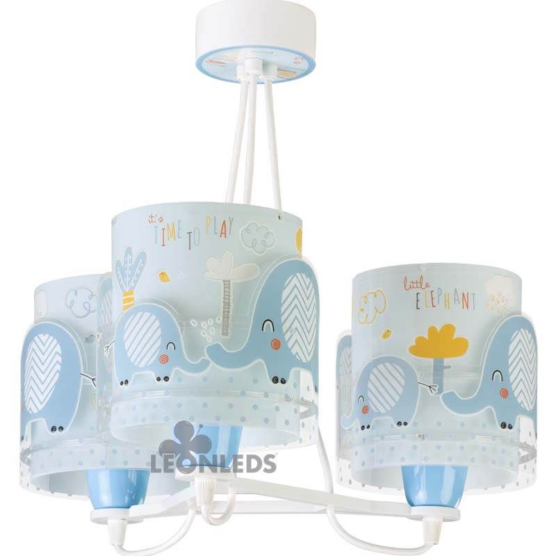 Lámpara de techo para bebe con 3 pantallas Little Elephant 61337T