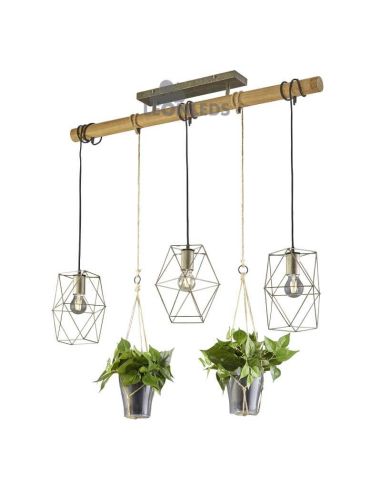 Lámpara de techo con maceta con 3 pantallas Plant Trio Lighting | LeonLeds Iluminación