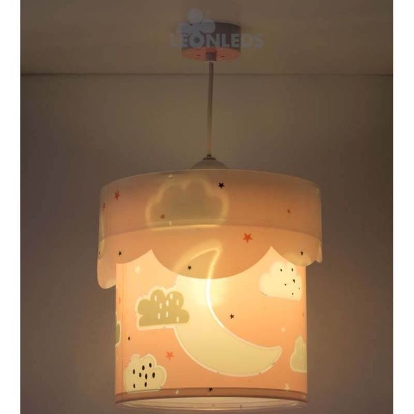 Lámpara de techo para bebe rosa Moon Dalber 61232S | LeonLeds Iluminación