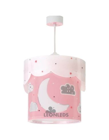 Lámpara de techo para bebe rosa Moon Dalber 61232S | LeonLeds Iluminación