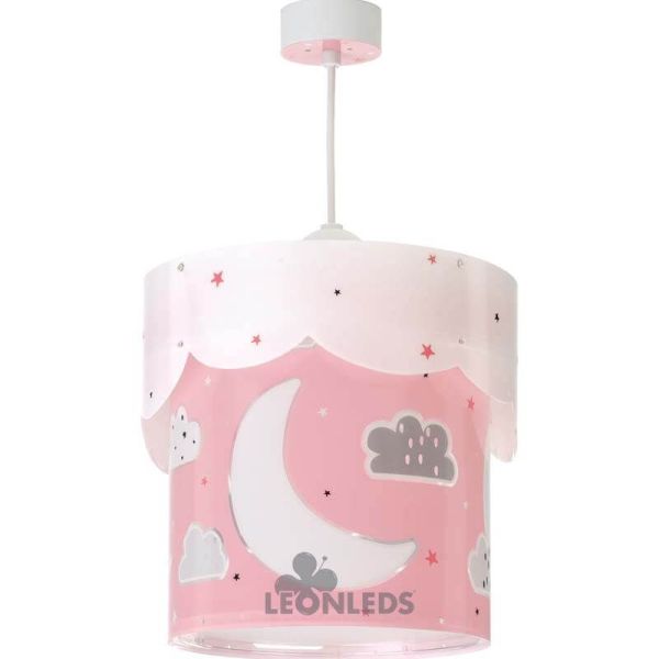 Lámpara de techo para bebe rosa Moon Dalber 61232S | LeonLeds Iluminación