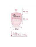 Dimensiones Lámpara de techo para bebe rosa Moon Dalber 61232S | LeonLeds Iluminación