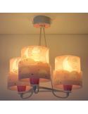 Lámpara colgante 3 luces para bebe rosa Moon 61237S | LeonLeds Iluminación