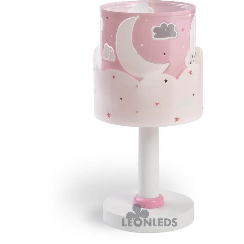 Lámpara de mesa de noche rosa para bebe Moon Dalber