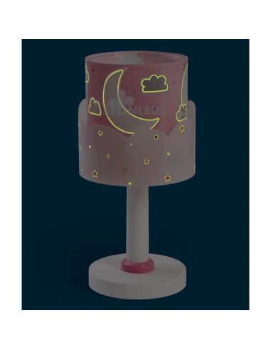 Lámpara de mesa noche rosa para Moon Dalber |