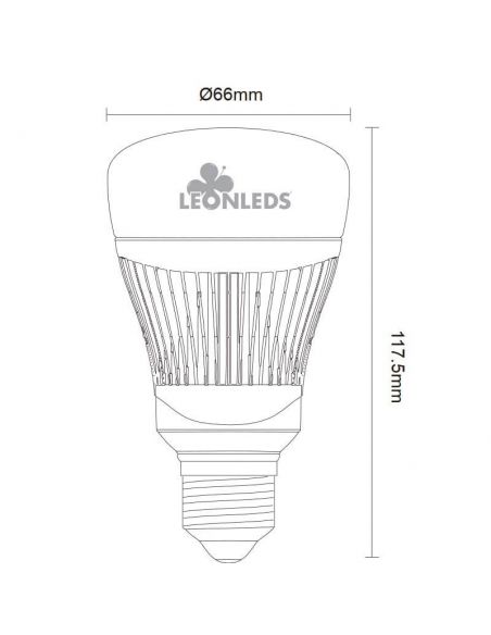 Bombilla LED WiZ regulable inteligente medidas WiFi E27 11,5W Trio Lighting | León Leds Iluminación