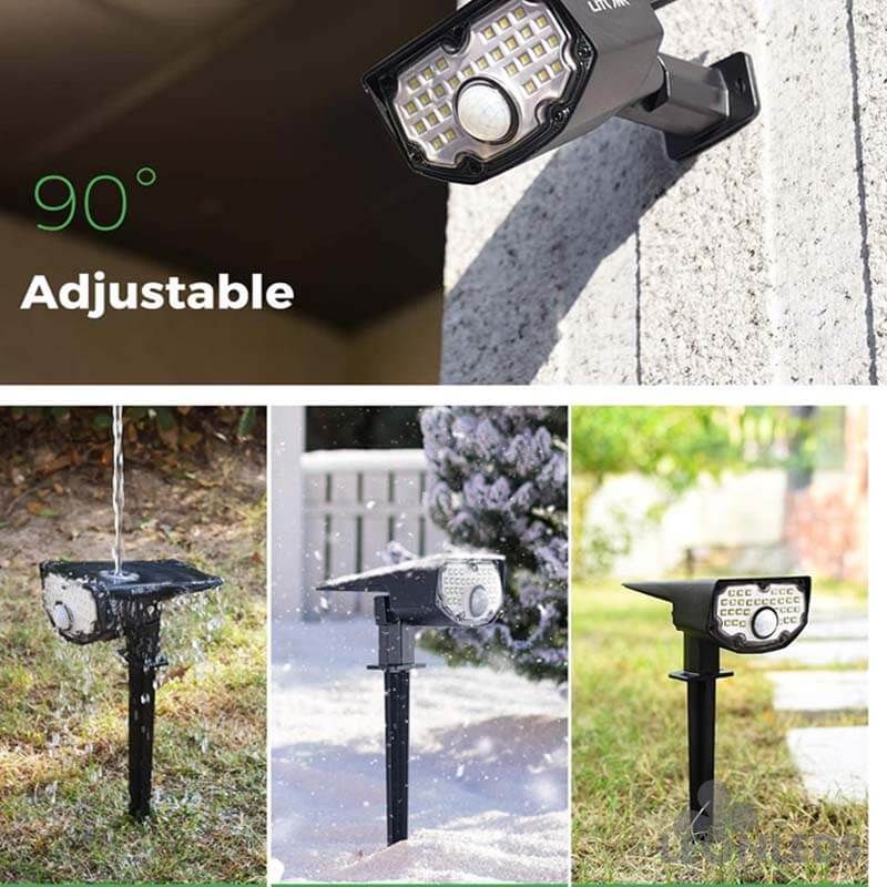 Foco LED Solar potente con sensor de movimiento 30 Leds | LeonLeds.com