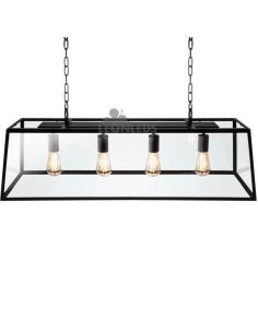 Lámpara de techo metal y crislta cuadrada Nicolas | LeonLeds.com