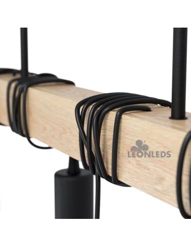 Lámpara colgante de Techo Townshend Vintage 4XE27 | Lámpara vintage de madera de techo de Eglo Lighting | LeonLeds Iluminación