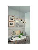 Suspension de plafond vintage Townshend 4XE27 | Plafonnier Vintage en Bois de Eglo Lighting | Éclairage LeonLeds