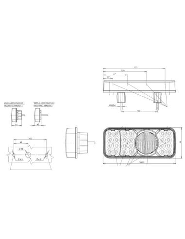 Piloto Trasero LED 5 Funciones rectangular Tulipa Blanca 12-24V | LeonLeds Iluminación